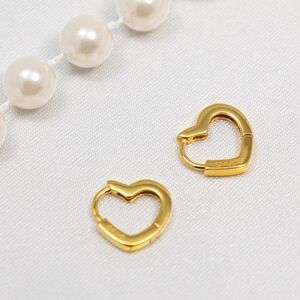 Kate Spade Sterling Silver Heart Huggie Earrings, 18K Gold Heart Earrings